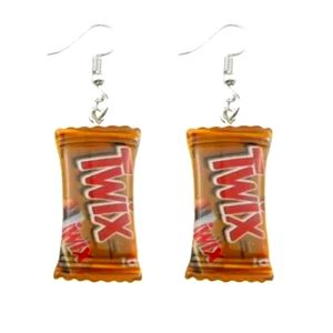 Twix Earrings, Food Earrings, Snack Earrings, Candy Earrings